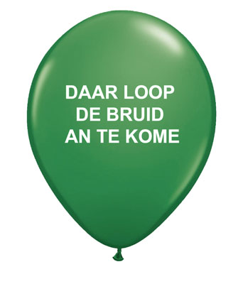 Daar loop de bruid an te kome