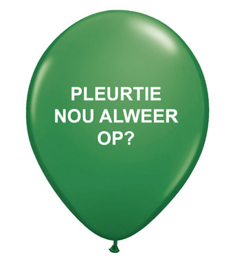 Pleurtie nou alweer op?