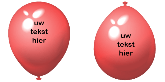 Knoop van de ballon boven of beneden